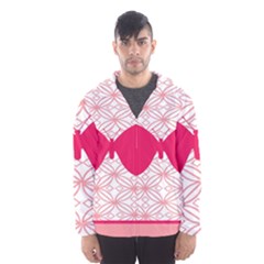 Butterfly Animals Pink Plaid Triangle Circle Flower Hooded Wind Breaker (men)