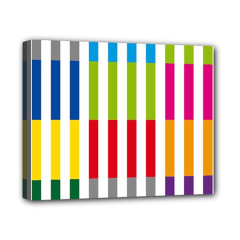 Color Bars Rainbow Green Blue Grey Red Pink Orange Yellow White Line Vertical Canvas 10  X 8 