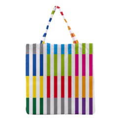 Color Bars Rainbow Green Blue Grey Red Pink Orange Yellow White Line Vertical Grocery Tote Bag