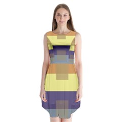 Color Therey Orange Yellow Purple Blue Sleeveless Chiffon Dress  