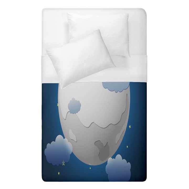 Cloud Moon Star Blue Sky Night Light Duvet Cover (Single Size)
