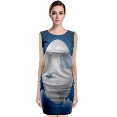 Cloud Moon Star Blue Sky Night Light Sleeveless Velvet Midi Dress by Alisyart