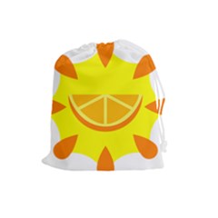 Citrus Cutie Request Orange Limes Yellow Drawstring Pouches (large)  by Alisyart