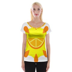 Citrus Cutie Request Orange Limes Yellow Women s Cap Sleeve Top
