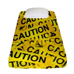 Caution Road Sign Cross Yellow Fitted Sheet (single Size) by Alisyart