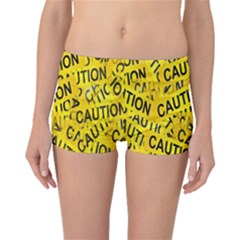 Caution Road Sign Cross Yellow Boyleg Bikini Bottoms by Alisyart