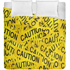 Caution Road Sign Cross Yellow Duvet Cover Double Side (king Size) by Alisyart