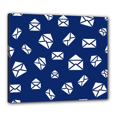 Envelope Letter Sand Blue White Masage Canvas 24  X 20 