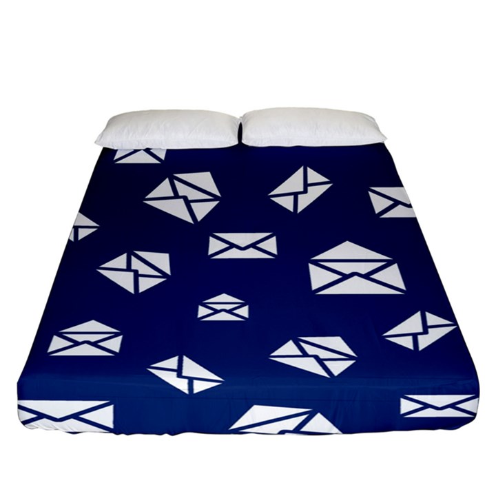 Envelope Letter Sand Blue White Masage Fitted Sheet (California King Size)