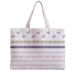 Bird Fly Butterfly Flower Floral Rose Blue Red Pink Zipper Mini Tote Bag