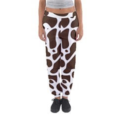 Dalmantion Skin Cow Brown White Women s Jogger Sweatpants