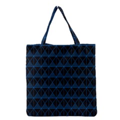 Colored Line Light Triangle Plaid Blue Black Grocery Tote Bag by Alisyart