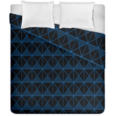 Colored Line Light Triangle Plaid Blue Black Duvet Cover Double Side (california King Size) by Alisyart