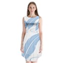 Feather Pen Blue Light Sleeveless Chiffon Dress   View1