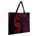 Red Fractal Spiral Zipper Large Tote Bag View2