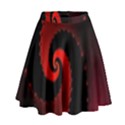 Red Fractal Spiral High Waist Skirt View1