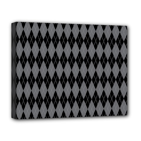 Chevron Wave Line Grey Black Triangle Deluxe Canvas 20  X 16   by Alisyart