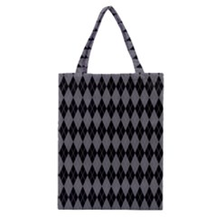 Chevron Wave Line Grey Black Triangle Classic Tote Bag by Alisyart