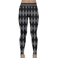 Chevron Wave Line Grey Black Triangle Classic Yoga Leggings