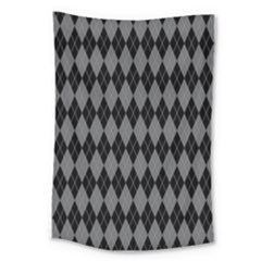 Chevron Wave Line Grey Black Triangle Large Tapestry by Alisyart