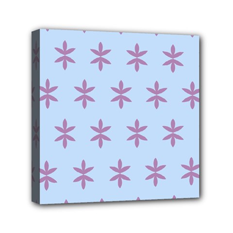 Flower Floral Different Colours Blue Purple Mini Canvas 6  X 6 