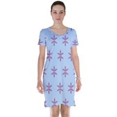 Flower Floral Different Colours Blue Purple Short Sleeve Nightdress by Alisyart