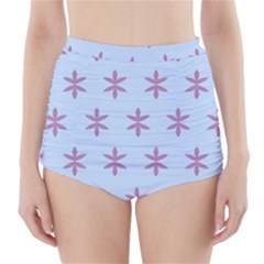 Flower Floral Different Colours Blue Purple High-waisted Bikini Bottoms by Alisyart