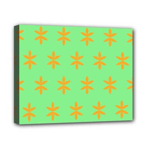 Flower Floral Different Colours Green Orange Canvas 10  X 8 