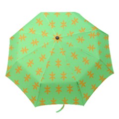 Flower Floral Different Colours Green Orange Folding Umbrellas by Alisyart