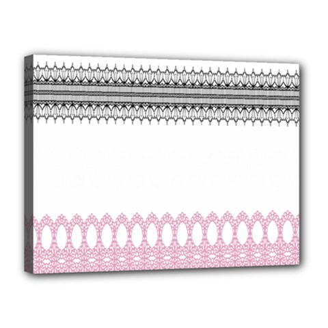 Crown King Quinn Chevron Wave Pink Black Canvas 16  X 12  by Alisyart