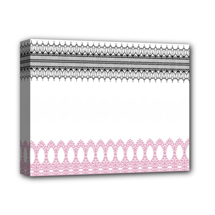 Crown King Quinn Chevron Wave Pink Black Deluxe Canvas 14  x 11 