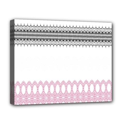 Crown King Quinn Chevron Wave Pink Black Deluxe Canvas 20  X 16   by Alisyart