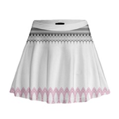 Crown King Quinn Chevron Wave Pink Black Mini Flare Skirt by Alisyart