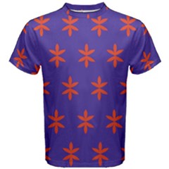 Flower Floral Different Colours Purple Orange Men s Cotton Tee