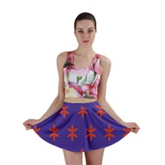 Flower Floral Different Colours Purple Orange Mini Skirt by Alisyart