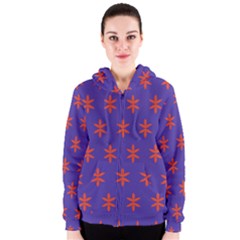 Flower Floral Different Colours Purple Orange Women s Zipper Hoodie by Alisyart