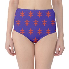 Flower Floral Different Colours Purple Orange High-waist Bikini Bottoms by Alisyart