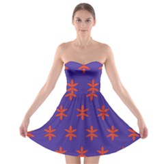 Flower Floral Different Colours Purple Orange Strapless Bra Top Dress by Alisyart