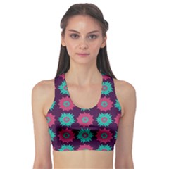 Flower Floral Rose Sunflower Purple Blue Sports Bra