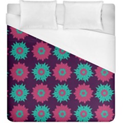 Flower Floral Rose Sunflower Purple Blue Duvet Cover (king Size)