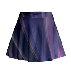 Purple Fractal Mini Flare Skirt by Simbadda