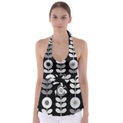 Floral Pattern Seamless Background Babydoll Tankini Top by Simbadda