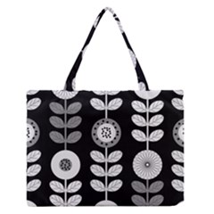 Floral Pattern Seamless Background Medium Zipper Tote Bag