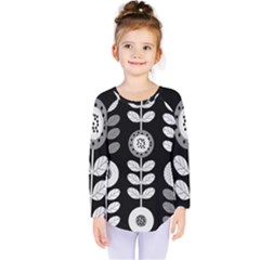 Floral Pattern Seamless Background Kids  Long Sleeve Tee