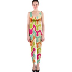 Abstract Pattern Colorful Wallpaper Onepiece Catsuit by Simbadda