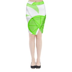 Fruit Lime Green Midi Wrap Pencil Skirt