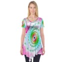 Decorative Fractal Spiral Short Sleeve Tunic  View1