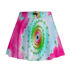 Decorative Fractal Spiral Mini Flare Skirt by Simbadda