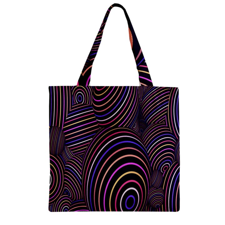 Abstract Colorful Spheres Zipper Grocery Tote Bag