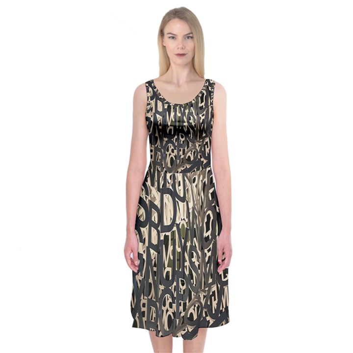 Wallpaper Texture Pattern Design Ornate Abstract Midi Sleeveless Dress